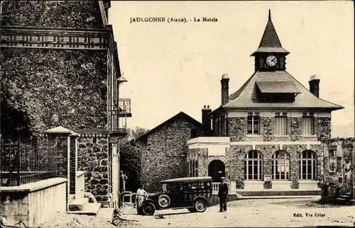 Ak Jaulgonne Aisne, La Mairie