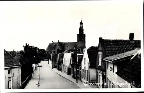 Ak Streefkerk Südholland, Straßenpartie, Kirche