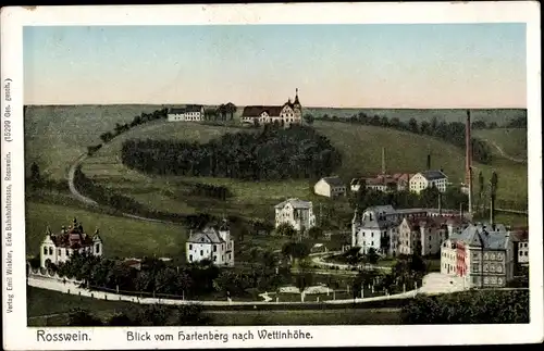 Ak Roßwein in Sachsen, Blick vom Hartenberg nach Wettinhöhe