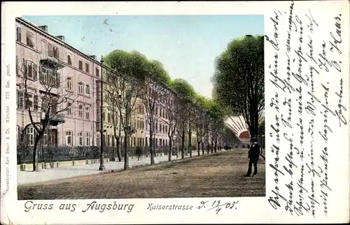 Leuchtfenster Ak Augsburg in Schwaben, Kaiserstraße