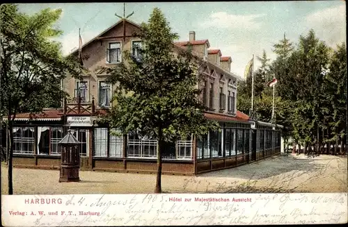 Ak Hamburg Harburg, Hotel zur Majestätischen Aussicht