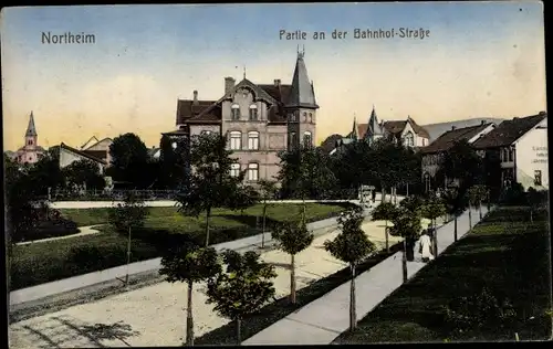 Ak Northeim in Niedersachsen, Partie an der Bahnhofstraße