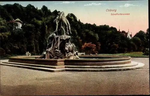 Ak Coburg in Oberfranken, Sündflutbrunnen