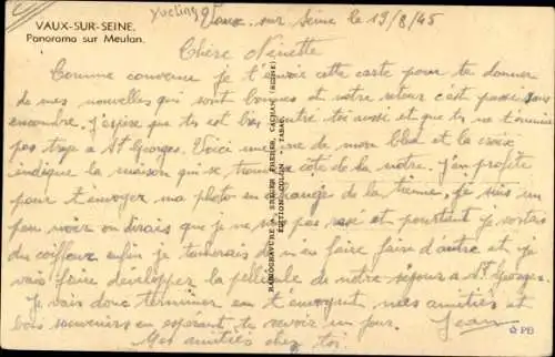 Ak Vaux sur Seine Yvelines, Panorama sur Meulan