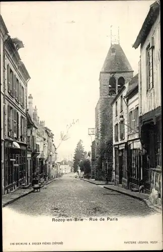 Ak Rozoy en Brie Seine et Marne, Rue de Paris