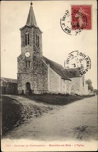 Ak Marolles en Brie Seine-et-Marne, L´Église