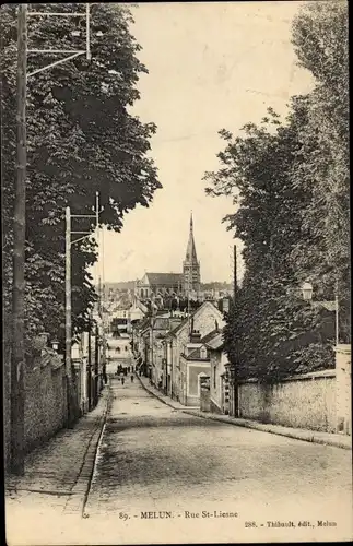 Ak Melun Seine et Marne, Rue Saint Liesne