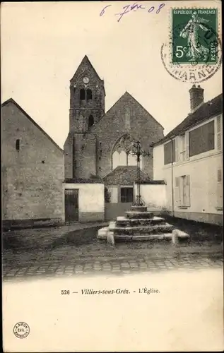 Ak Villiers sous Grez Seine-et-Marne, L´Église