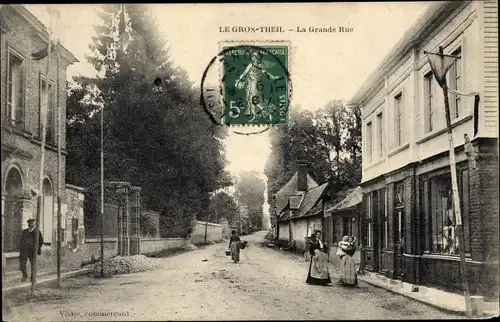 Ak Le Gros-Theil Eure, La Grande Rue