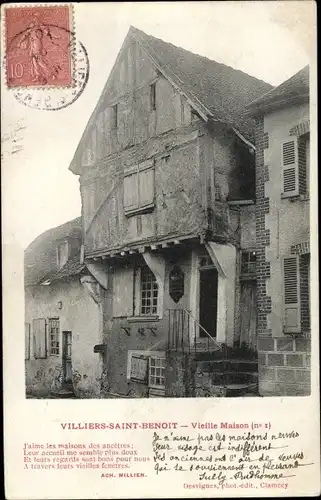 Ak Villiers Saint Benoit Yonne, Vieille Maison