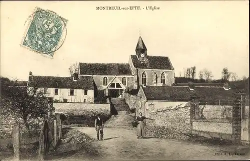 Ak Montreuil-sur-Epte Val-d’Oise, L'Eglise