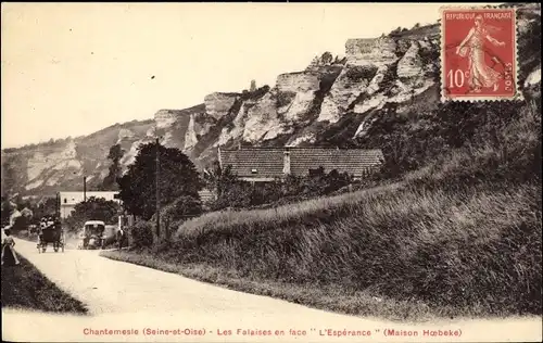 Ak Chantemesle Val d´Oise, Les Falaises en face L'Esperance