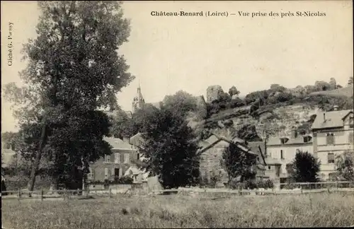 Ak Chateau Renard Loiret, Vue prise des Près Saint Nicolas