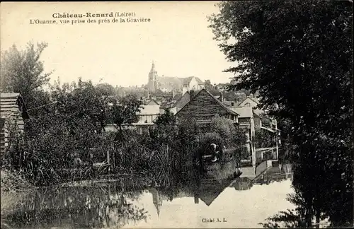 Ak Chateau Renard Loiret, L´Ouanne, Vue prise près de la Gravière