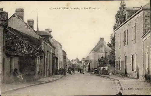 Ak La Poueze Maine-et-Loire, Rue Principale