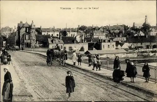 Ak Vierzon Cher, Pont sur le Canal