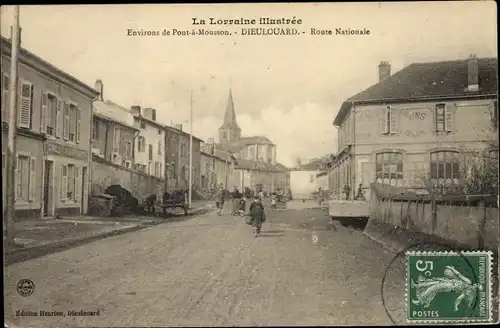 Ak Dieulouard Meurthe et Moselle, Route Nationale