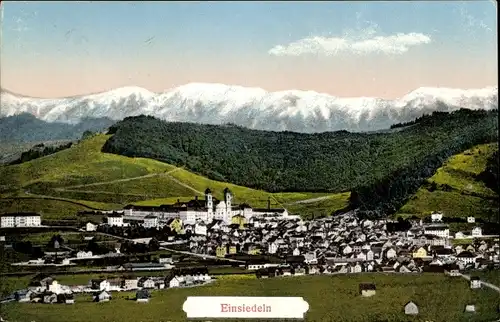 Ak Einsiedeln Kanton Schwyz Schweiz, Blick auf den Ort