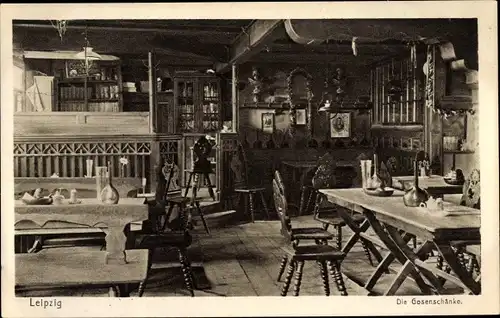Ak Leipzig in Sachsen, Gosenschänke, Innenansicht