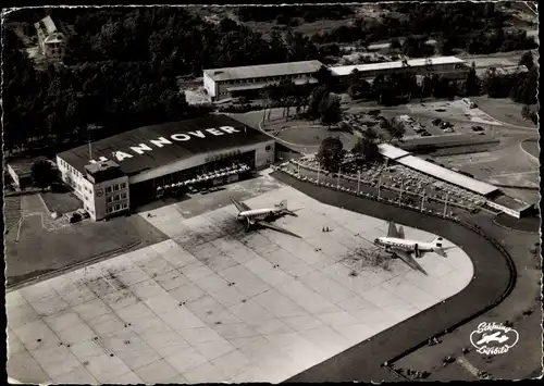 Ak Hannover in Niedersachsen, Flughafen, Vogelschau
