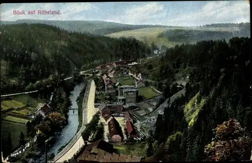 Ak Rübeland Oberharz am Brocken, Gesamtansicht mit Bodepartie, Wald