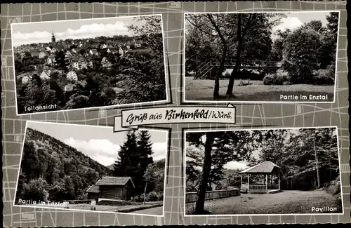 Ak Birkenfeld in Württemberg, Teilansicht, Enztalpartie, Pavillon