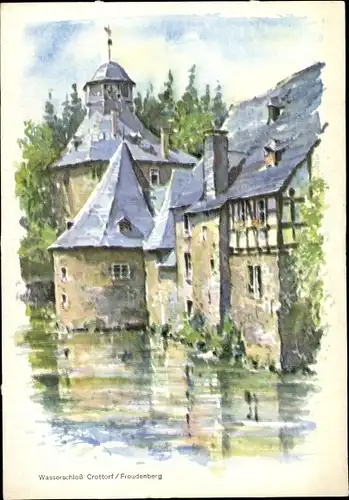 Ak Crottorf Friesenhagen Rheinland Pfalz, Wasserschloss