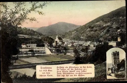 Ak Dausenau an der Lahn, Panorama vom Ort