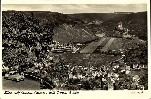 Ak Cochem an der Mosel, Panorama vom Ort