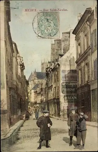 Ak Meaux Seine-et-Marne, Rue Saint Nicolas