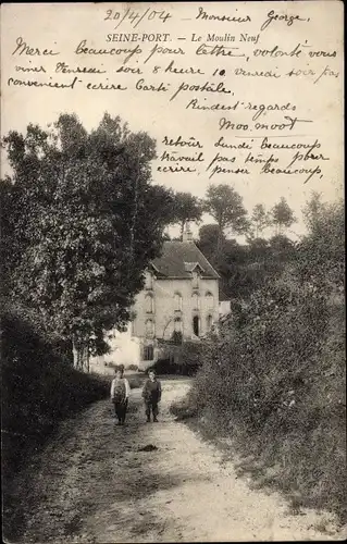 Ak Seine Port Seine et Marne, Le Moulin Neuf