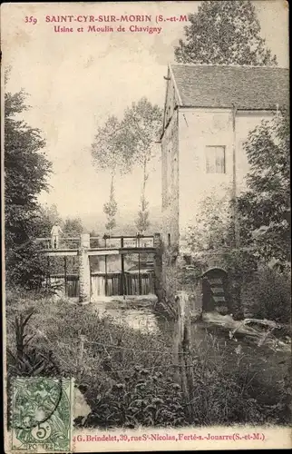 Ak Saint Cyr sur Morin Seine et Marne, Usine et Moulin de Chavigny