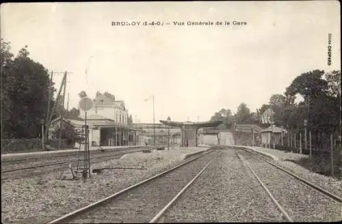 Ak Brunoy Essonne, Vue Générale de la Gare