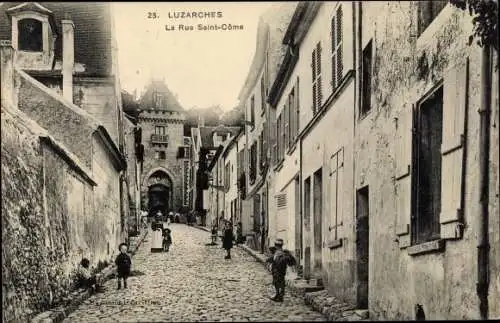 Ak Luzarches Val d’Oises, La Rue Saint Come