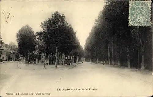 Ak L'Isle Adam Val d’Oise, Avenue des Ecuries