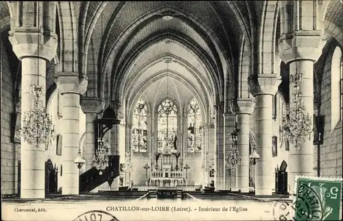 Ak Chatillon sur Loire Loiret, Intérieur de l´Église