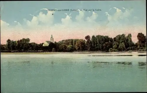 Ak Bonny sur Loire Loiret, Vue sur la Loire