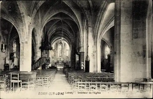 Ak Bonny sur Loire Loiret, Intérieur de l´Église