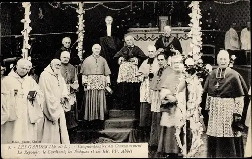 Ak Les Gardes Maine et Loire, Cinquantenaire du Couronnement, Reposoir, Cardinal, Evêque