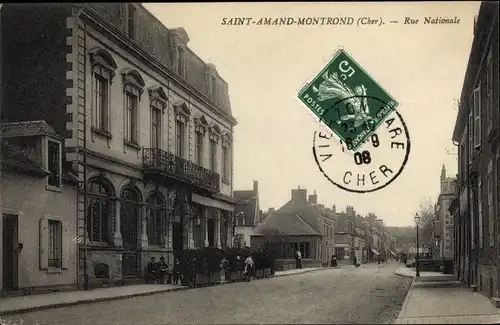 Ak Saint Amand Montrond Cher, Rue Nationale