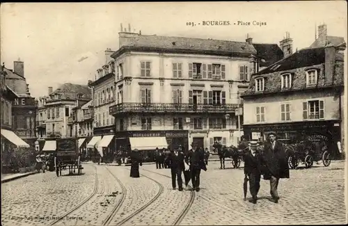 Ak Bourges Cher, Place Cujas, Horlogerie, Commerces