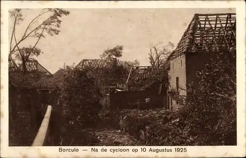 Ak Borculo Gelderland, Na de cycloon op 10 Augustus 1925