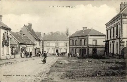 Ak Condé sur Iton Eure, Straßenpartie