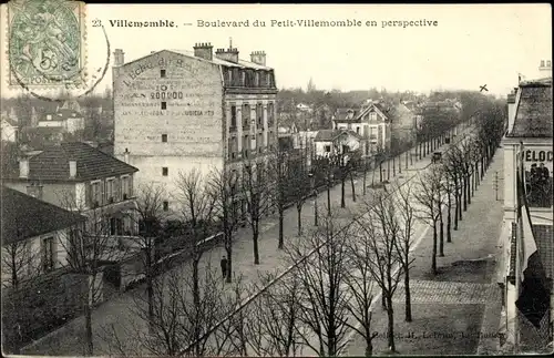 Ak Villemomble Seine Saint Denis, Boulevard du Petit-Villemomble en perspective