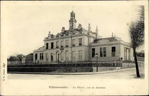 Ak Villemomble Seine Saint Denis, La Mairie, vue de derriere