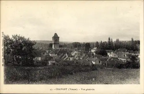 Ak Cravant Yonne, Vue generale