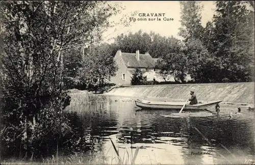 Ak Cravant Yonne, Un coin sur la Cure, Ruderboot