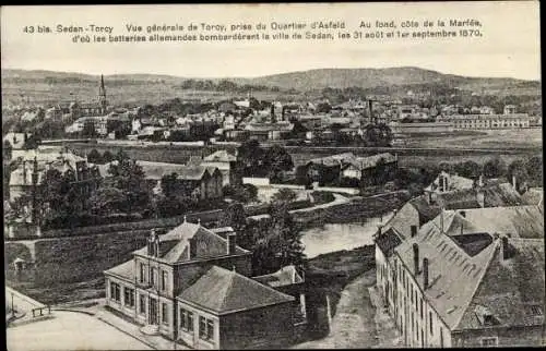 Ak Sedan Torcy Ardennes, Vue generale de Torcy, prise du Quartier d'Asfeld