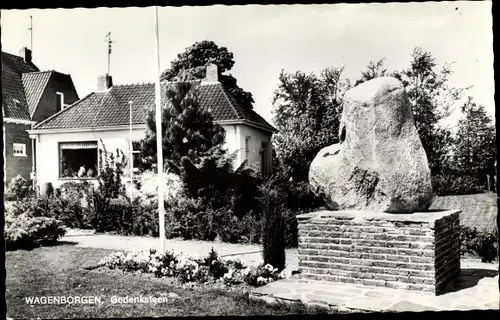 Ak Wagenborgen Groningen Niederlande, Gedenksteen