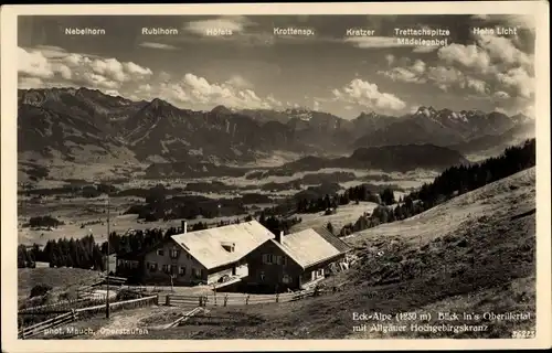 Ak Sonthofen im Oberallgäu Schwaben, Eck Alpe, 1230 m, Panorama, Oberillertal, Hochgebirgskranz